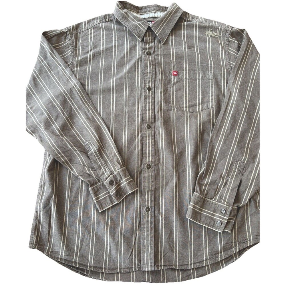 Vintage Tony Hawk Striped Button Up Shirt Mens L Y2K Skater Grunge Retro Casual